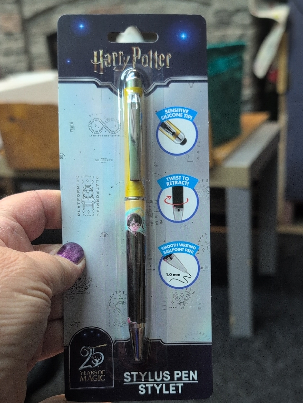 Harry Potter Yellow & Black Stylus Pen - Official Harry Potter Brand